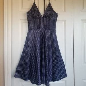 Alyn Paige Polka Dot Navy Blue Dress